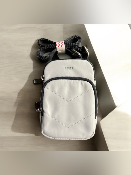 Roots Handbags - NEW ROOTS Unisex Men's Women's Poly Crossbody Bag Cement Travel Adjustable Strap